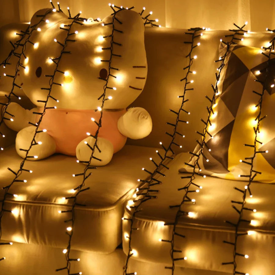 30M 1500LED Christmas Garland String Lights Outdoor 8 Modes Firecrackers Fairy Lights for Garden Party Wedding New Year Decor