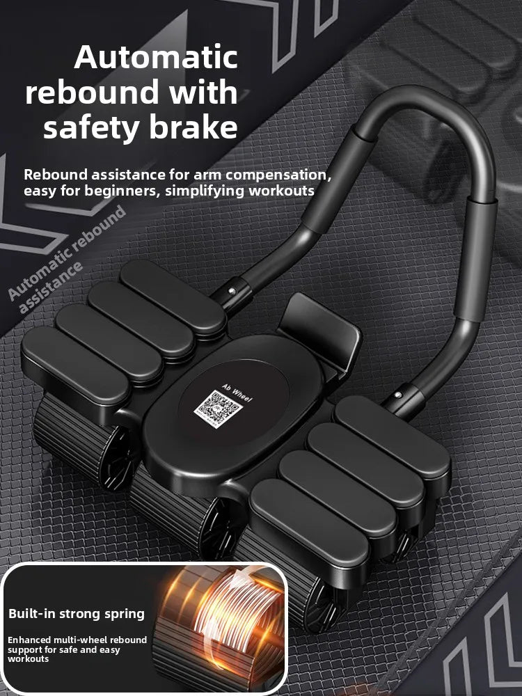 Upaded Six-Wheel Eight-Knee Pu-Up Rebound Abdominal Wheel Fitn Equipment for Men And Women Home Exercise Abdominal Mus...