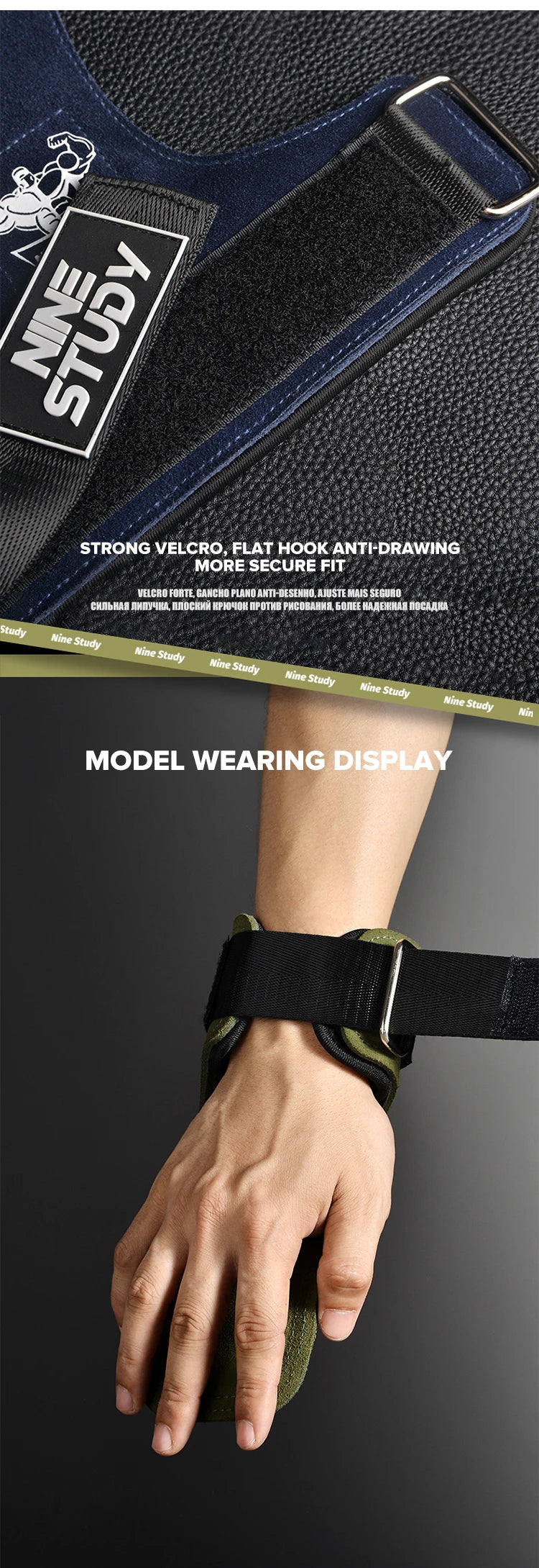 Cowhide Lifting Straps Grips Gym Fitness Sport Gloves Anti-Skid Pads For Deadlift Workout Strength Training