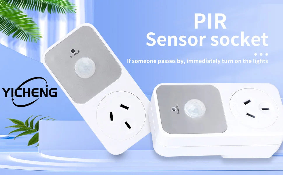 YICHENG Motion Activated Power Socket Electrical Outlet Motion Detection Sensor Security Garage Light ,PIR Sensor Socket