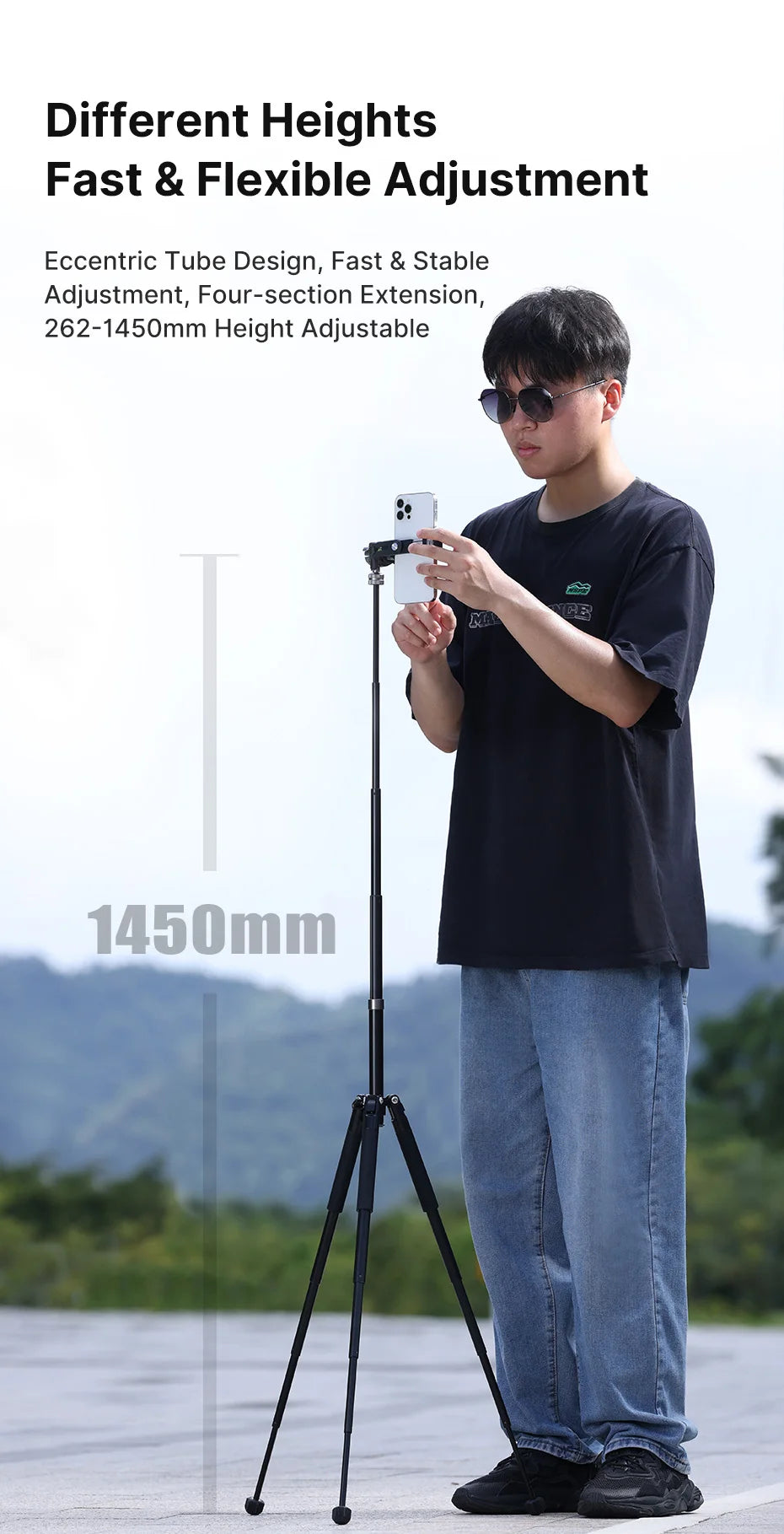 Ulanzi MT-63 26CM Portable Mini Tripod with 360° Panoramic Head Horizontal and Vertical Shooting for Smartphones Cameras