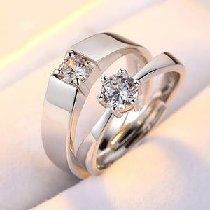 2Pcs 925 Sterling Silver Couples Ring Sets Light Polishing Simple Ring for Woman Man Classic Wedding Fine Jewelry Circle - You Offer