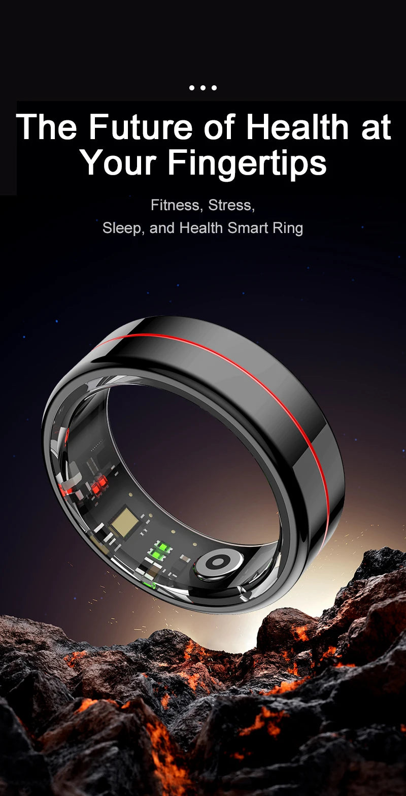R04 Smart Ring 2025 NEW Men Women Multi Sports Modes Body Temperature HRV Health and Sleep Monitor Stainless Steel Sport Ring