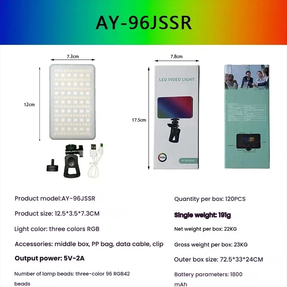 Live Fill Light Rechargeable 4000mAh Adjustable Brightness LED Lights Phone Camera Selifie Light Photo Graphy Portable LED Light