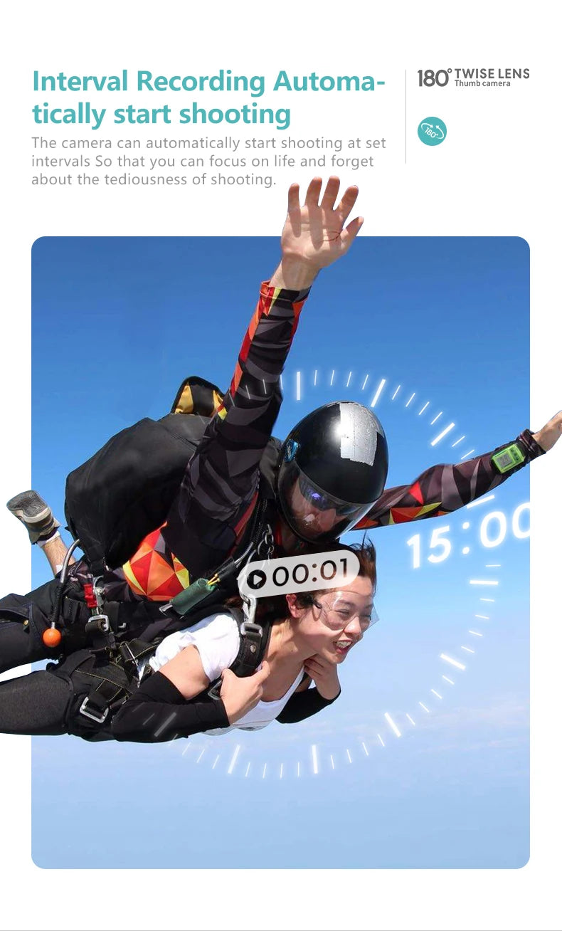 Xiaomi Youpin 1.47" IPS Screen Action Camera 2.7K Video Thumb Camera with 180°Rotatable Lens Support Wi-Fi Magnetic Attachments