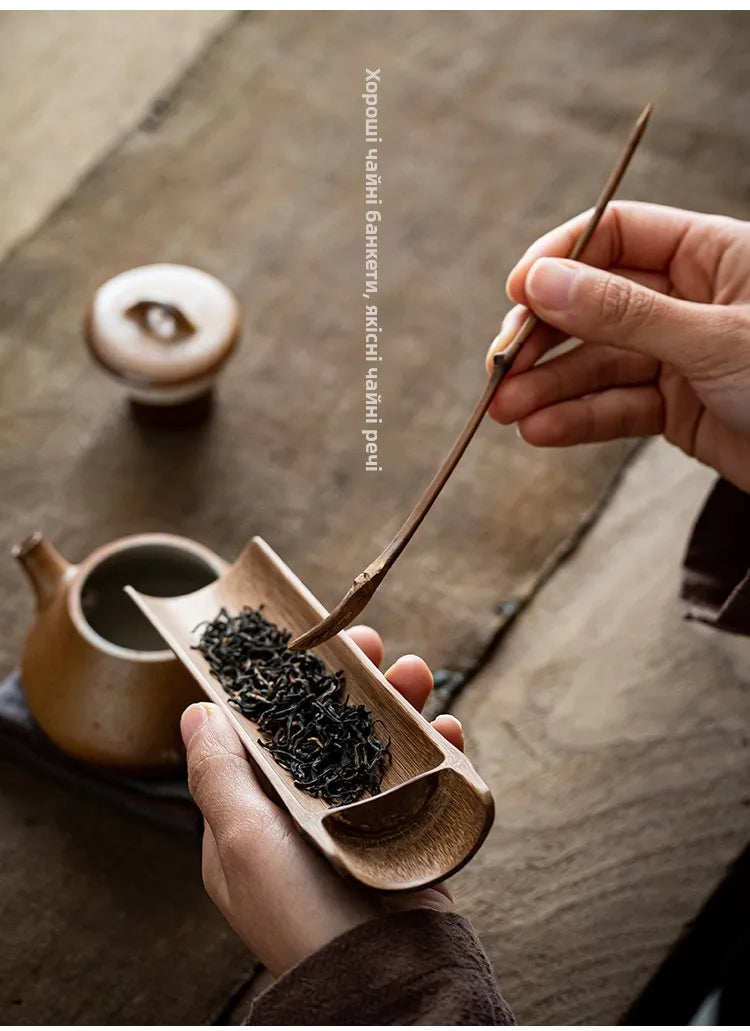 Handmade Bamboo Tea Needle Tea Spoon Tea Cone Accories Chinese Sle Retro Design Tea Ceremony Six Gentlemen Tea Set Acces...