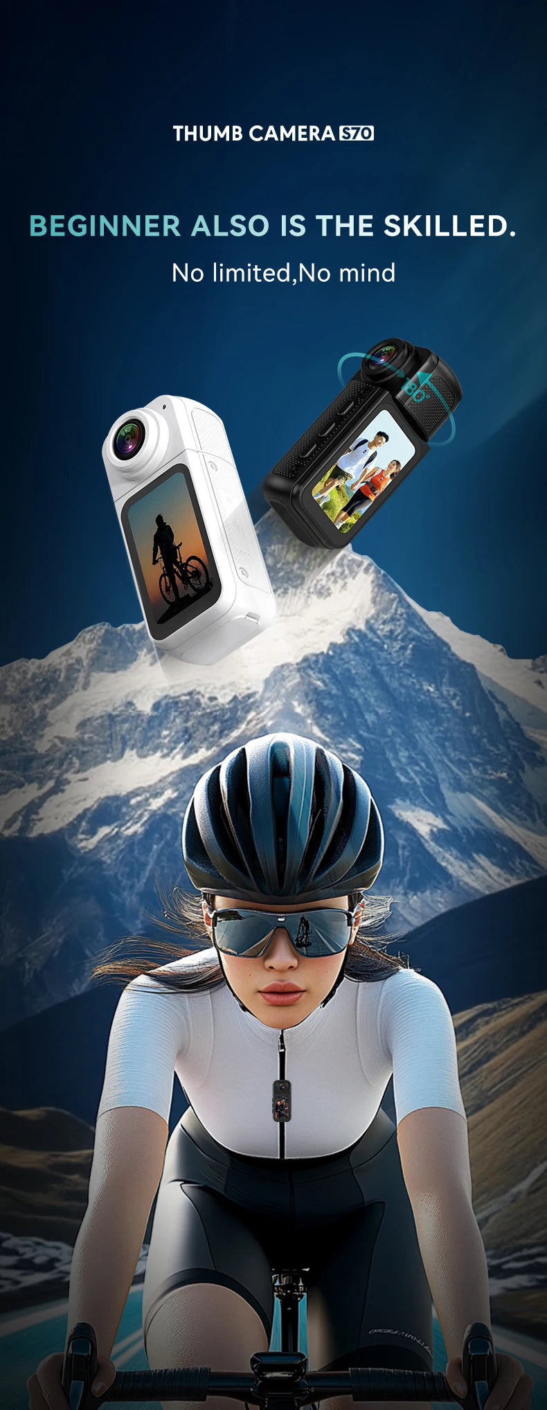 Xiaomi Youpin 1.47" IPS Screen Action Camera 2.7K Video Thumb Camera with 180°Rotatable Lens Support Wi-Fi Magnetic Attachments