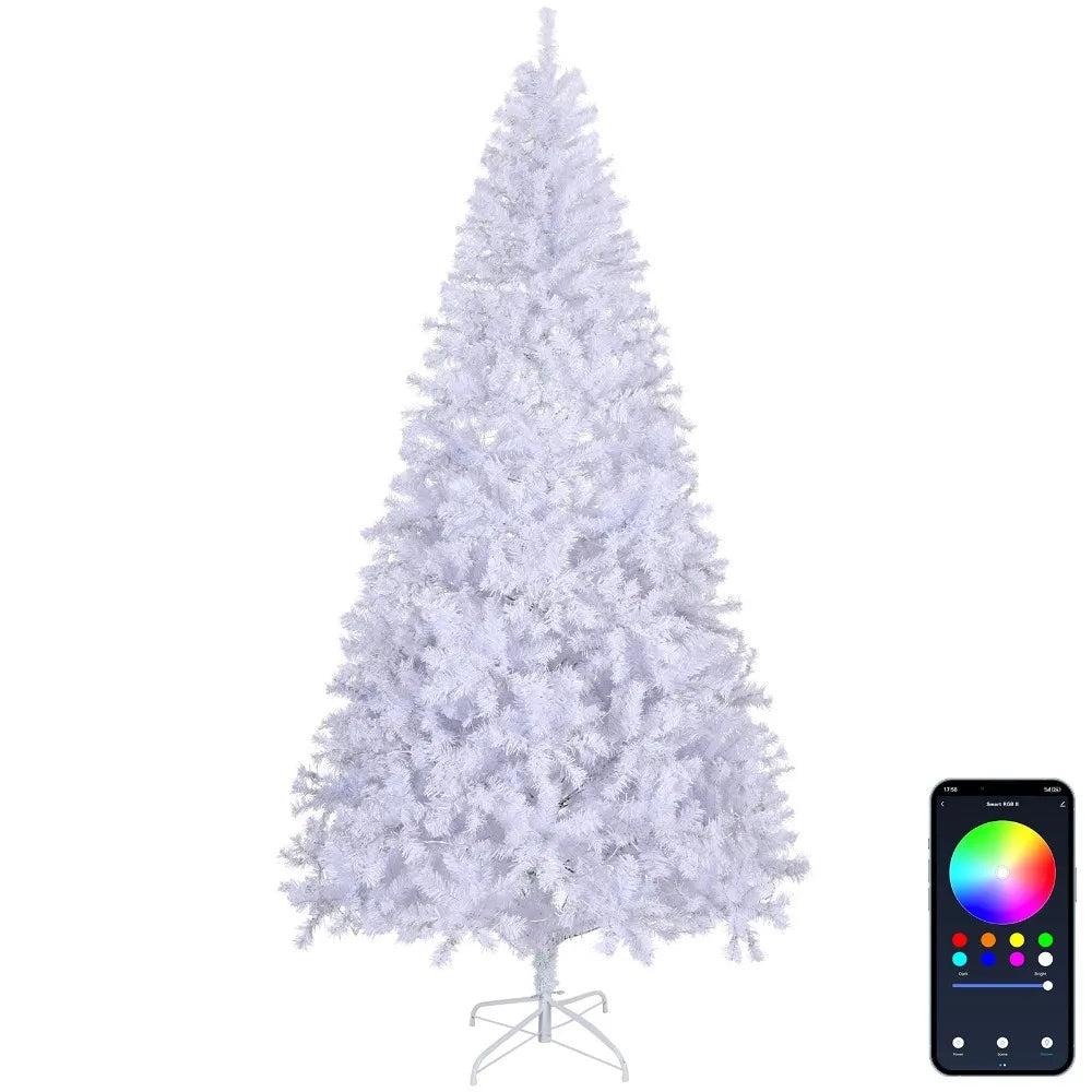 8FT Artificial Christmas Tree Snow 500 Lights Indoor Outdoor White Holiday