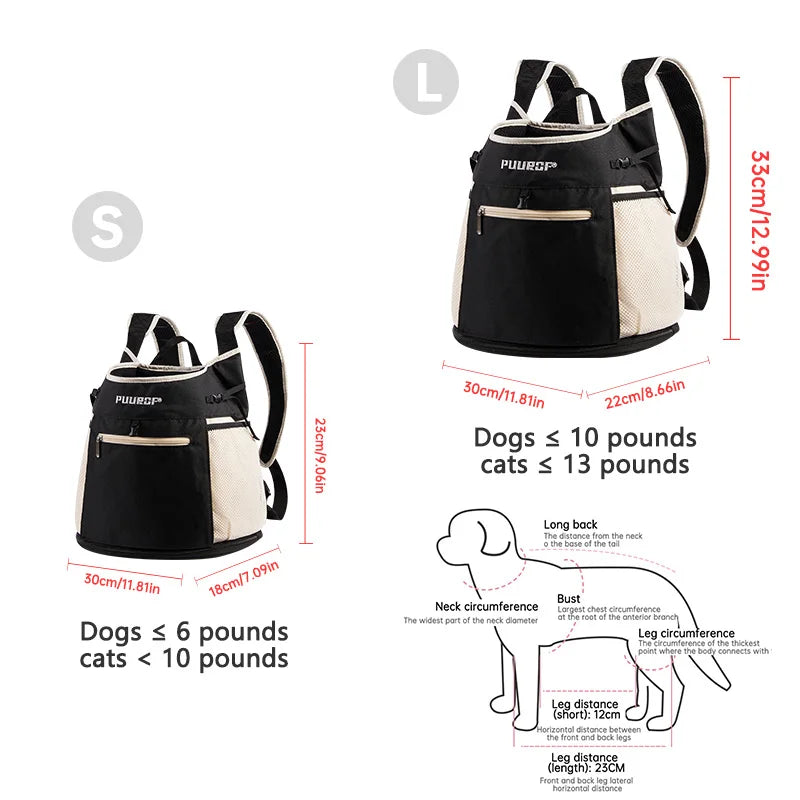 PUUROF Backpack for dog backpack dog accessories Small dog cat go out bag break free walk dog dirty pet backpack Car bag