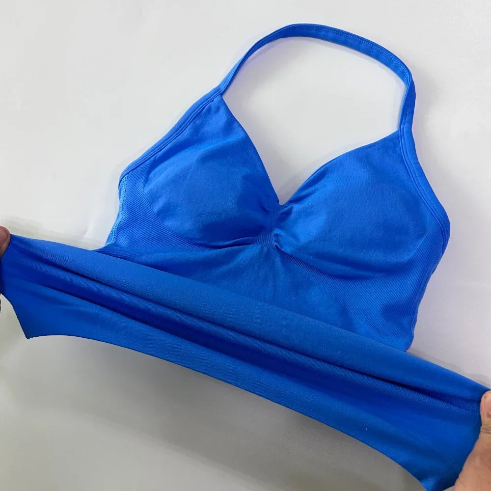 2 sets of sportswear, peach-bottomed shorts set, drawstring top, seamless impact tight shorts, yoga outfit, fitness set