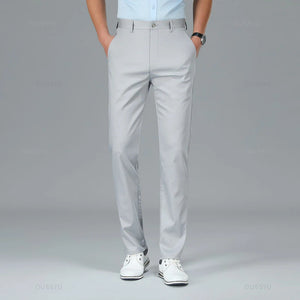 Spring Summer High Quality Luxury Straight Business Suit Pants Men Bamboo Fiber Designer Elegant Casual Long Formal Trouser Male - You Offer
