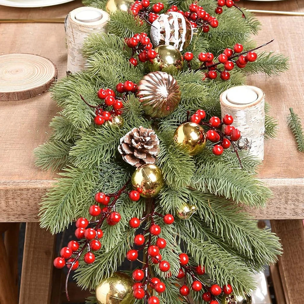 180Cm Artificial Green Plants Christmas Tree Garland Wreath Home Party Decoration Table Yard Pine Tree Rattan Hanging Ornament