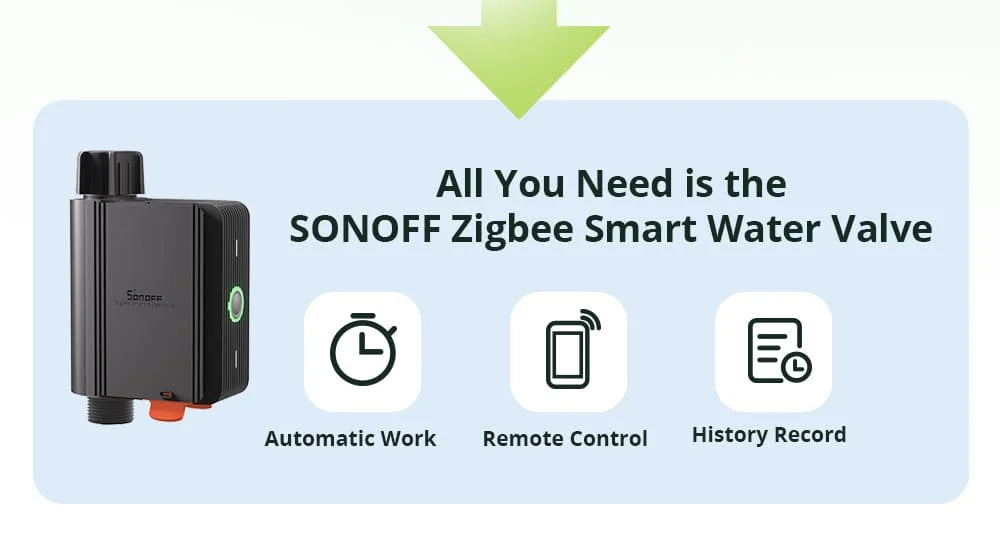 SONOFF SWV Zigbee 3.0 Smart Water Valve IP55  Irrigation System Setting Controller Home Automate Compatible with Alexa Google