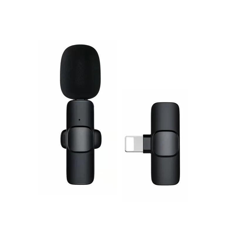 New Wireless Lavalier Microphone 2in1 Portable Audio Video Recording Mini Mic for iPhone Android Live Broadcast Gaming Phone Mic