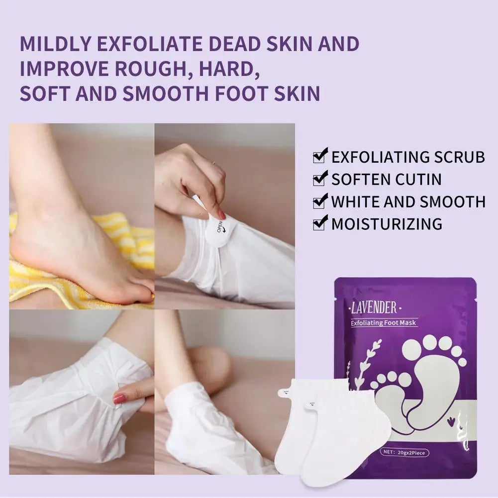 Exfoliating Foot Mask Lavender oil Moisturizing Remove Dead Skin Calluses Heel Crack Repair Foot Mask winter Foot Skin Care
