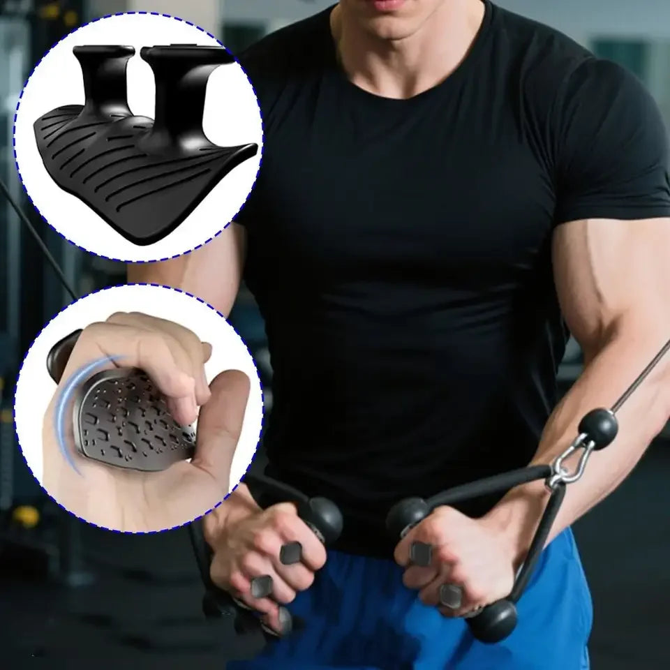 1 Pair Anti-Slip Workout Grips Ergonomic Rubber Hand Protector Gloves for Weight Lifting, Pull-Ups, Home Gym Training & Exercise