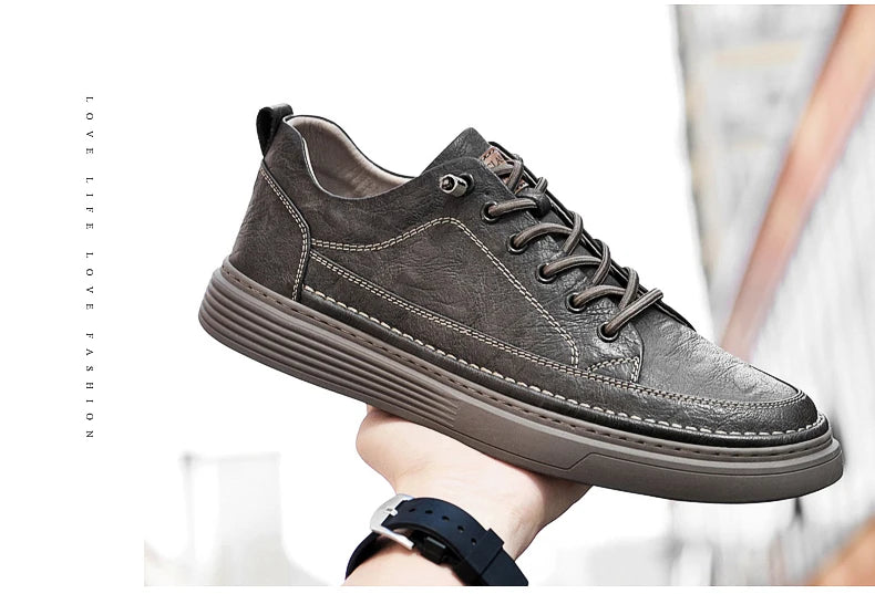 Fashion Handmade Brand Men Casual Shoes Genuine Leather Men Flats Soft Oxford Shoes Luxury Quality Outdoor Shoes Men Sneakers