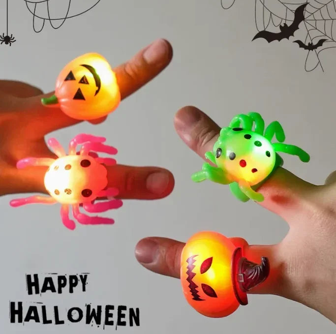 Christmas LED Flashing Ring Halloween Glow Finger Light Kids Party Toy Gift Light Up Finger Lamp Fun Glow in Dark Accessory