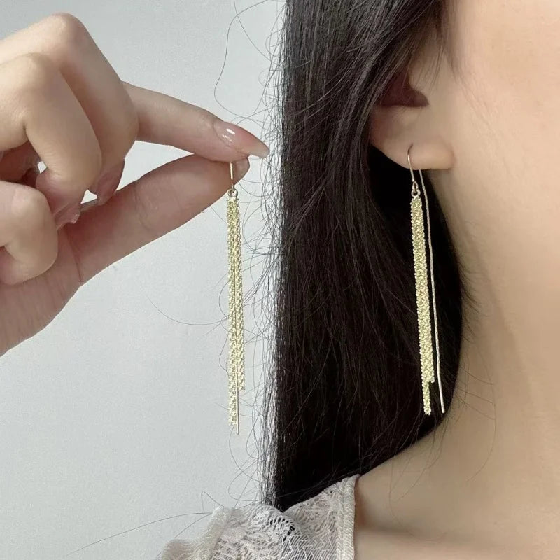 New Long Tassel Chain Dangle Earrings for Women girl Trend Korean Fashion Fine Earring Wedding Luxury Y2K Jewelry Wholesale - You Offer