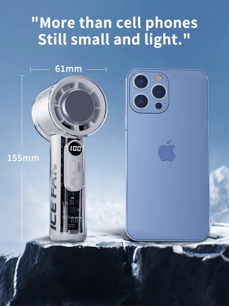 2025 New Mini Semiconductor Refrigeration Handheld Fan USB Portable 3000mAh Cooling High-speed Ice Pack Handheld Electric Fan