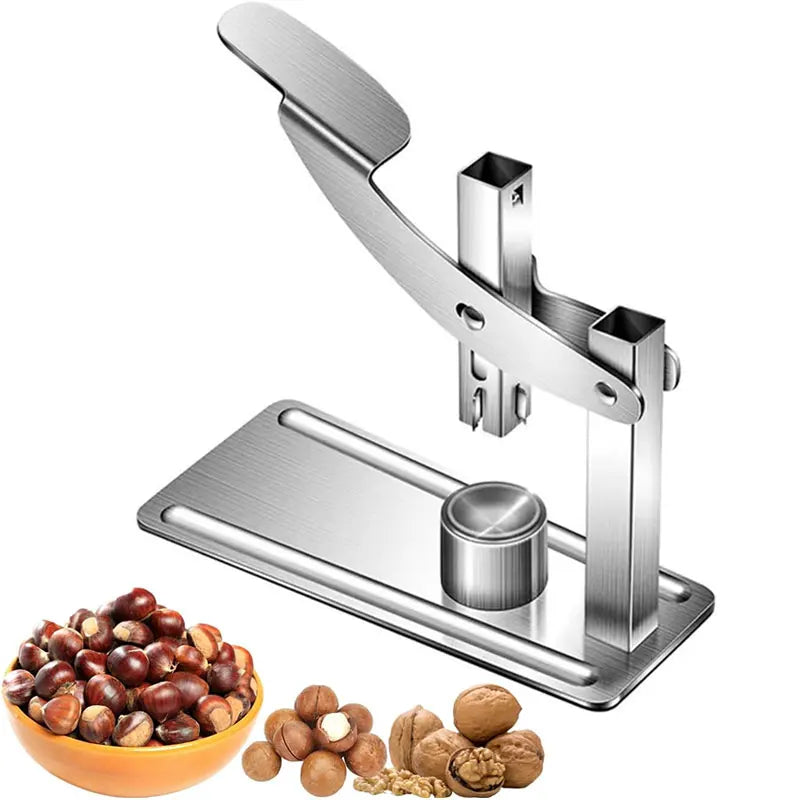 Heavy-Duty Chestnut Cracker Portable Nut Opener Cutte Stainless Steel Chestnut Clip with Non-Slip Handle Chestnut Opener Tools