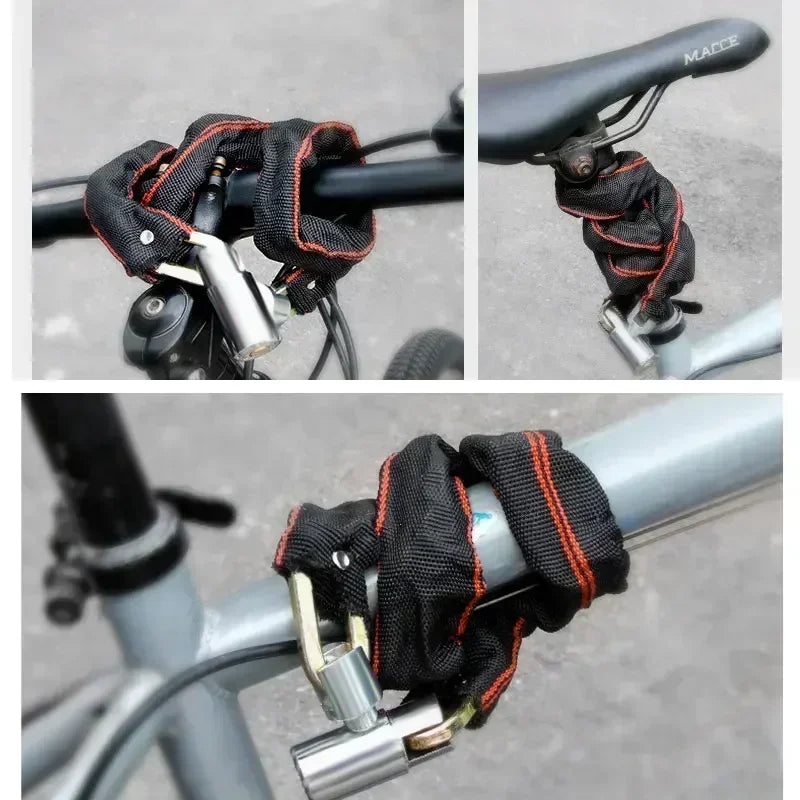 Bicycle Lock Extra Long Thickened Anti-Theft Chain Lock Bicycles Electric Vehicles Password Protection Mountain Bike Lock Lock - You Offer