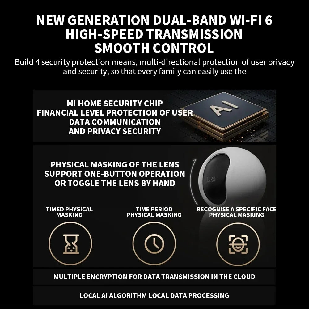 New Xiaomi Smart Camera C700 8MP 4K Ultra HD Low Light Full-color Baby Cry Detection 2-Way Voice Call Surveillance China Version