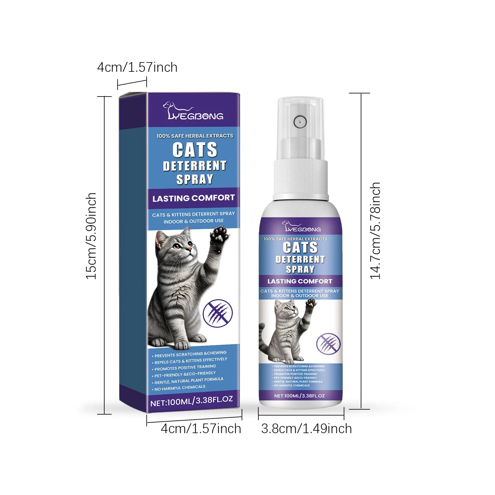 100ml Cat Training Spray - Stops Urination on Furniture, Gentle Care, Supports Healthy Habits, Vet Recommended