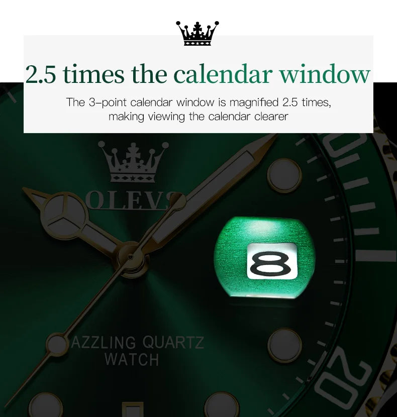 OLEVS Mens Quartz Watches Top Brand Luxury Business Waterproof Luminous Large Dial Men Wristwatches Sports Stainless Steel Watch - You Offer
