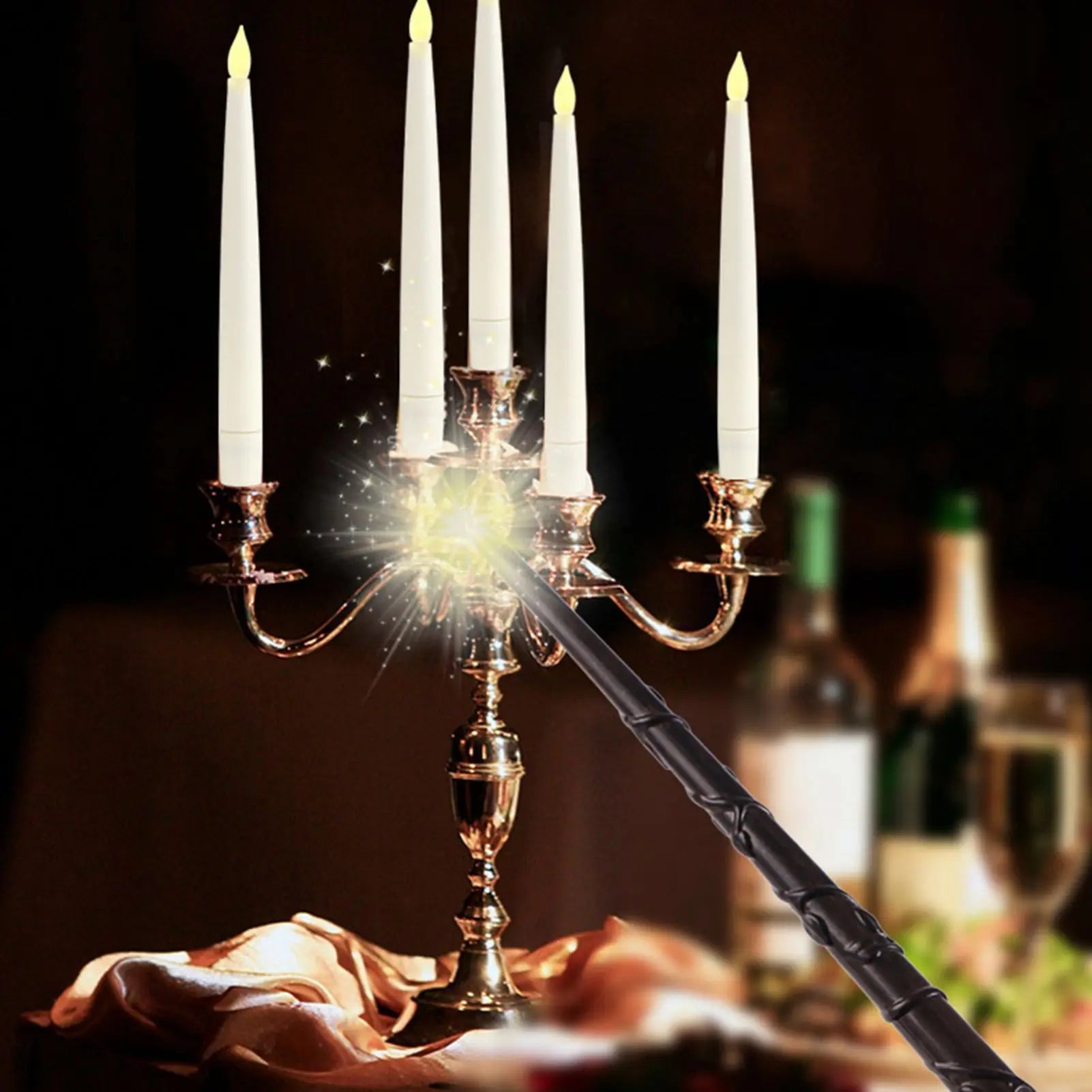Floating Candles with Wand Remote 10pcs Magic Hanging Candles Flameless LED Taper Candle Remote Battery Operated