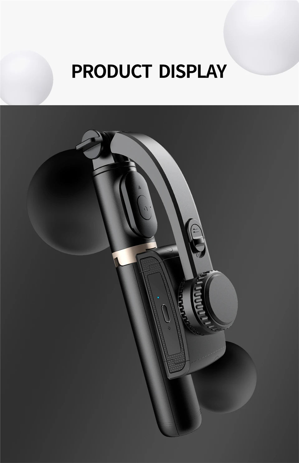 FGCLSY 2024 New Gimbal Stabilizer Selfie Stick Wireless Foldable Tripod with Bluetooth Shutter Monopod for IOS Android