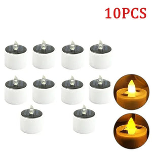 Solar LED Flameless Candles Waterproof Rechargeable Lights for Outdoor Garden Party Halloween Gift Day of the Dead Decoration
