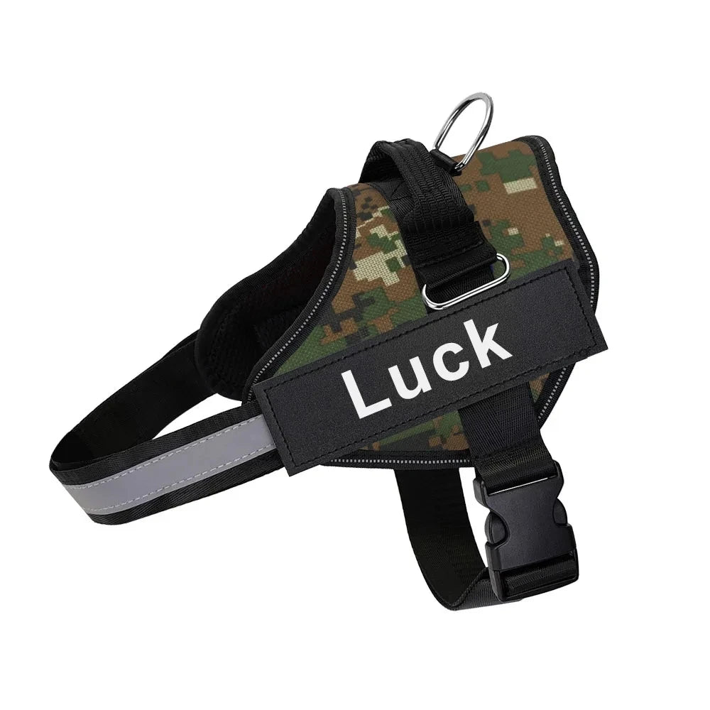 Dropshipping Dog Harness Vest ID Patch Customized Reflective Breathable Adjustable Pet Harness For Small Large Dogs NO PULL