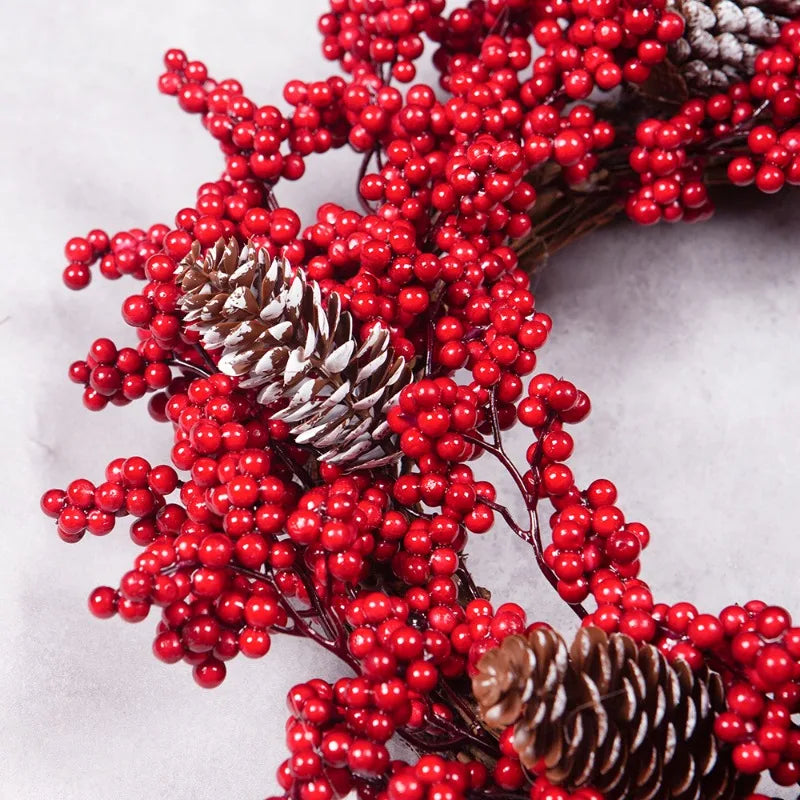 SRETNO Christmas Wreath Artificial Plants Red Fruit Flower Wreath Home Decorations Ornaments Christmas Supplies 2025 New Garland