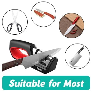 Four in one kitchen sharpener restores serrated blade knives and scissors, diamond tungsten steel ceramics - You Offer