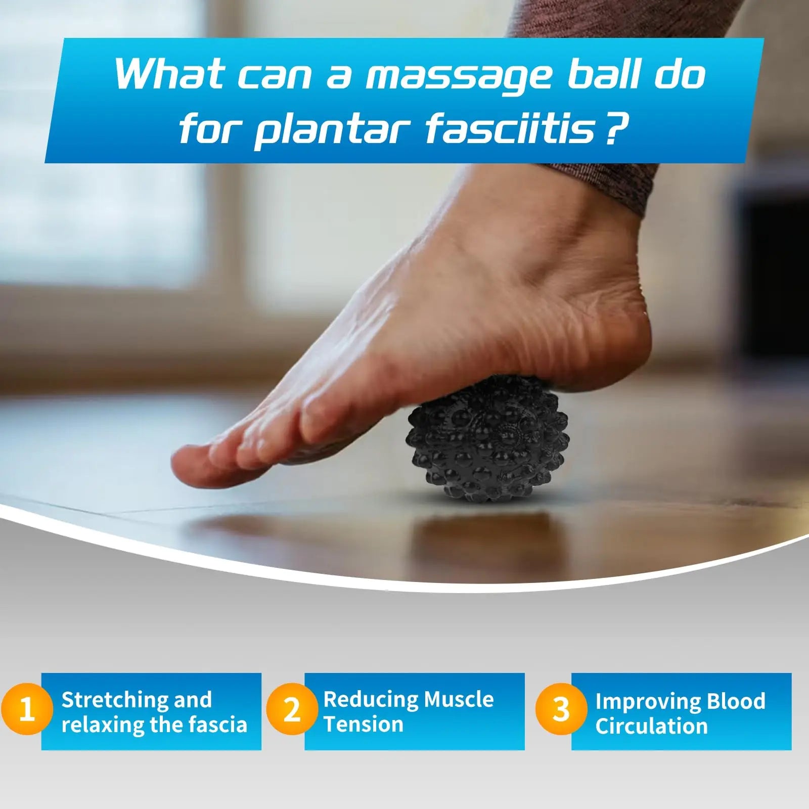 Plantar Fasciitis Night Splint Sock with Massage Ball for Plantar Fasciitis Relief, Soft & Comfortable Plantar Fasciitis Brace