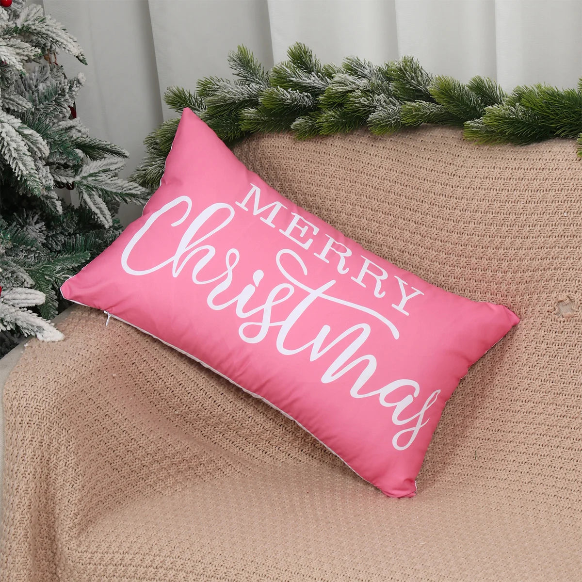 Christmas Lumbar Pillow Christmas Decoration for Home 2025 Pendant Xmas Lumbar Pillow Cover Ornament Navidad Natal New Year Gift