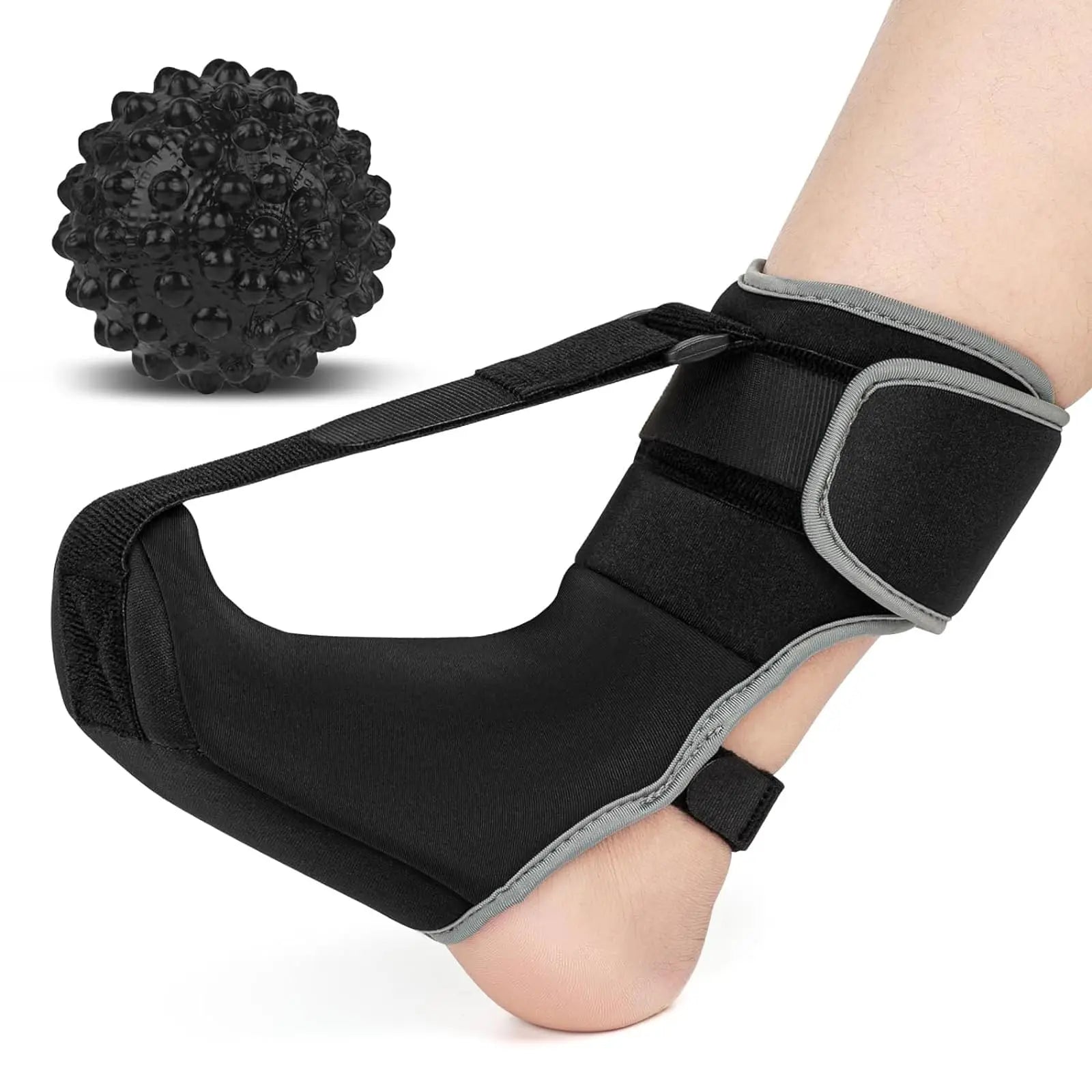 Plantar Fasciitis Night Splint Sock with Massage Ball for Plantar Fasciitis Relief, Soft & Comfortable Plantar Fasciitis Brace