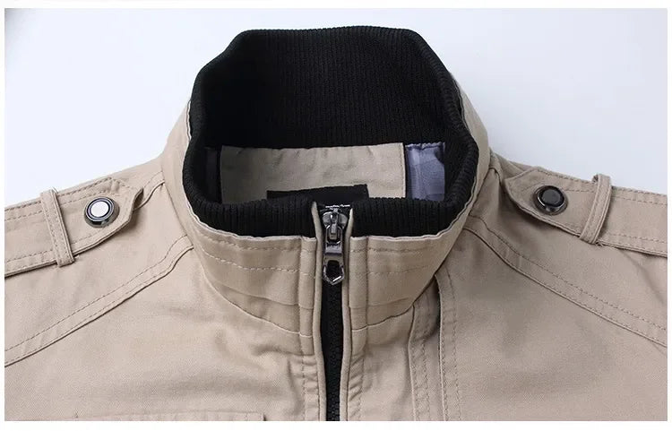 Cargo Jacket Men Casual Windbreaker Jacket Coat Men Spring Autumn New Hot Outwear Stand Slim Unload Jacket Mens