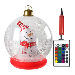 60cm Giant Inflatable Christmas Ball with Lights Remote Control Giant Luminous Inflatable Christmas Ball Outdoor Christmas Decor