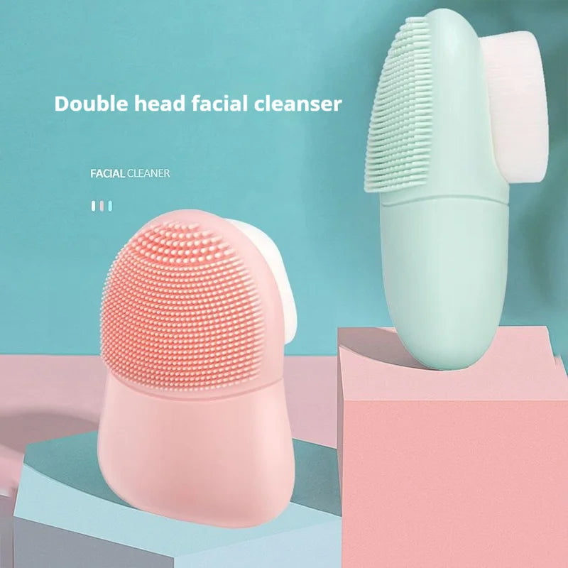 Silicone Facial Cleansing Brush Skincare Massage Tool Facial Deep Pore Skin Care Scrub Cleanser Double Sided Face Wash Brushes