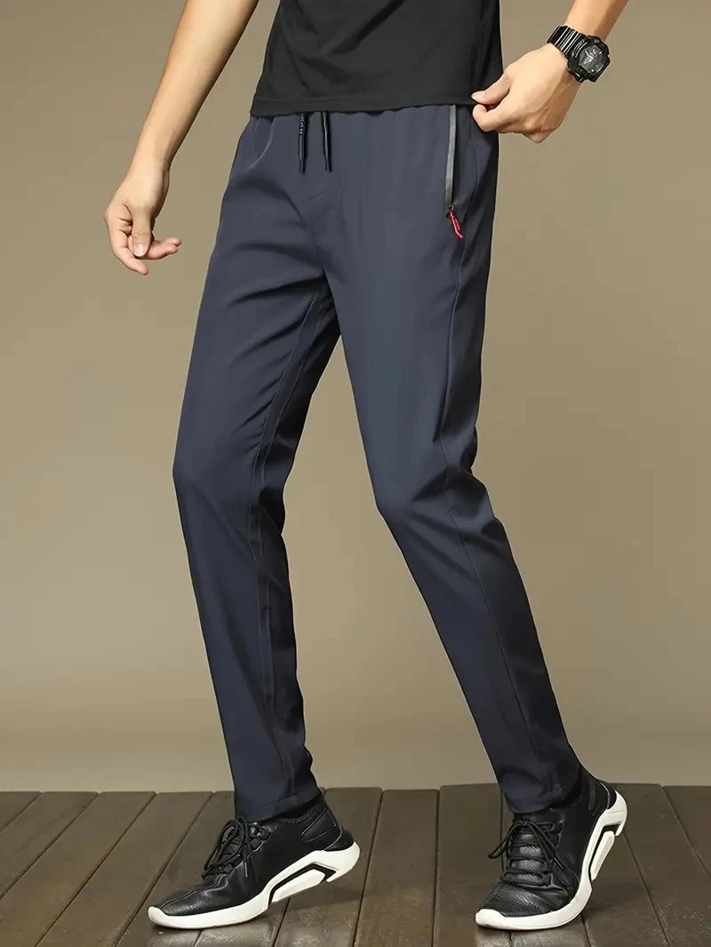 2-Pack Men's Casual Pants Stretch Elastic Waist Jogger Korean Classic Blue Black Gray Male Brand Trousers Plus Size - You Offer