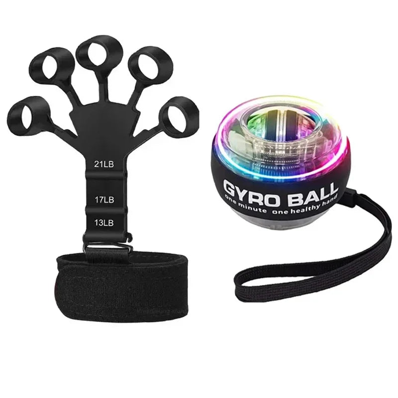 LED Gyroscopic Ball Autostart Range Gyro Power Wrist Ball Self Start Fitness Exercise Equipment Arm Hand Muscle Strength Trainer