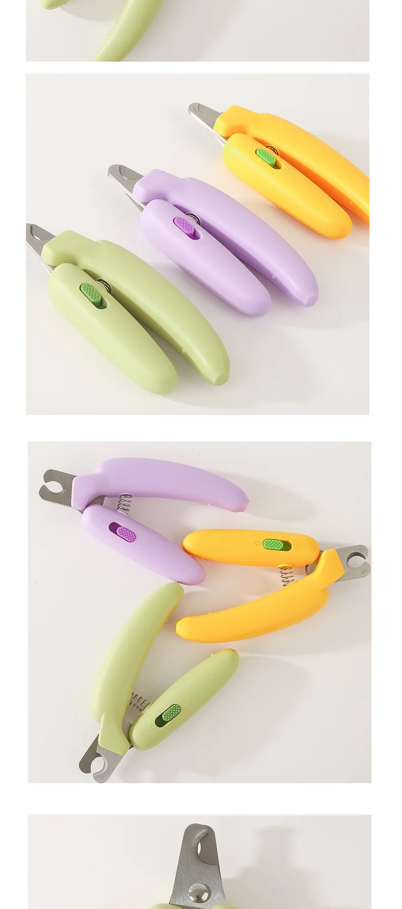 Banana Shape Pet Nail Clipper - Safe Nail Trimmer for Cats Dogs Rabbits Small Pets Prevent Bleeding Professional Grooming Tool