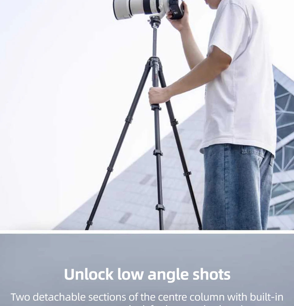COMAN Zero F38 Carbon Fiber Travel Tripod Lightweight Professional Dslr Camera Tripod For Film making Smartphone Maxload 39.6lbs
