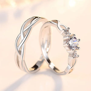 2Pcs 925 Sterling Silver Couples Ring Sets Light Polishing Simple Ring for Woman Man Classic Wedding Fine Jewelry Circle - You Offer