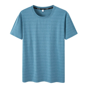 Plus Size T-Shirt Men 5XL 6XL 7XL 110-175kg Sport Quick Dry Breathable Running Gym Tees Round Neck Short Sleeve Oversized Tops