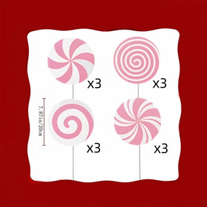Christmas Party Decorations Tree Picks Large Nutcracker Peppermint Lollipop Christmas Picks for Tree Cute Candy Picks Ornaments