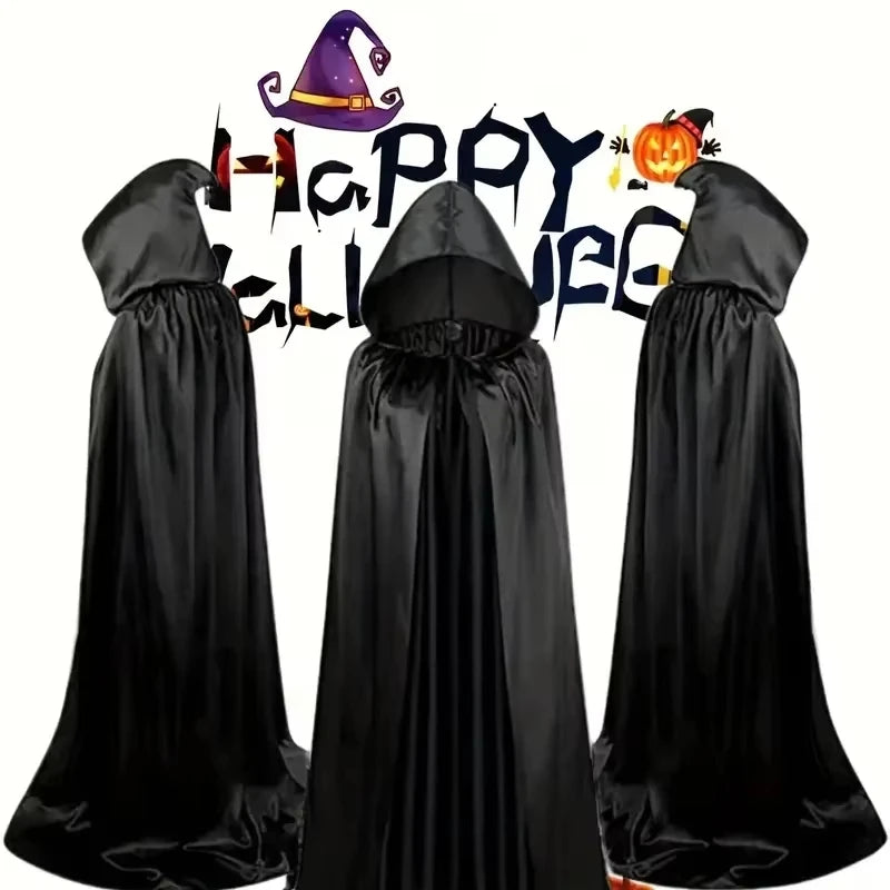 Black Witch Hat Halloween Folds Wizard Party Cosplay Costume Headgear Devil Cap Props Decoration Supplies for Adult Women Men