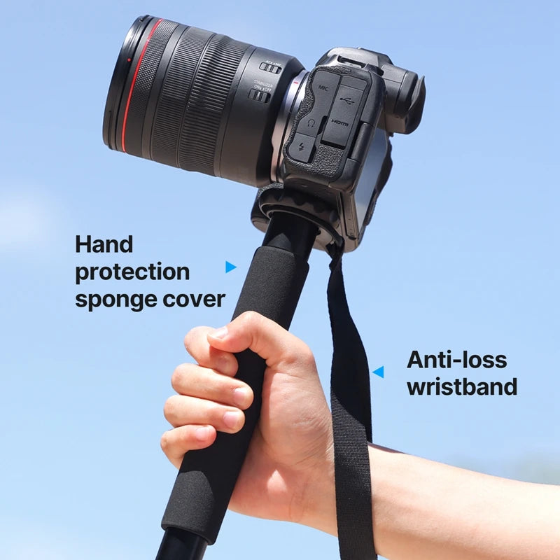 Ulanzi TB12 Monopod Extendable Camera Tripod Load 5kg 155cm/61”  Phone Selfie Stick 1/4" Mount for Sony Canon Nikon Camera DSLR